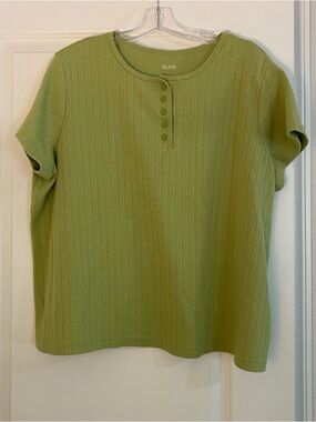 Blair Olive Green Short Sleeve Henley Tee